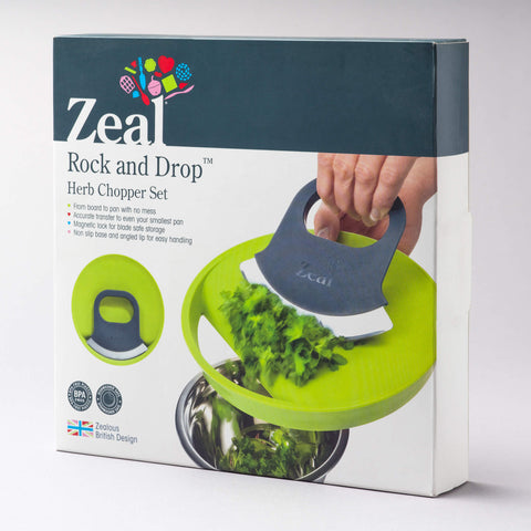 Rock & Drop™ Herb Cutter & Board Set
